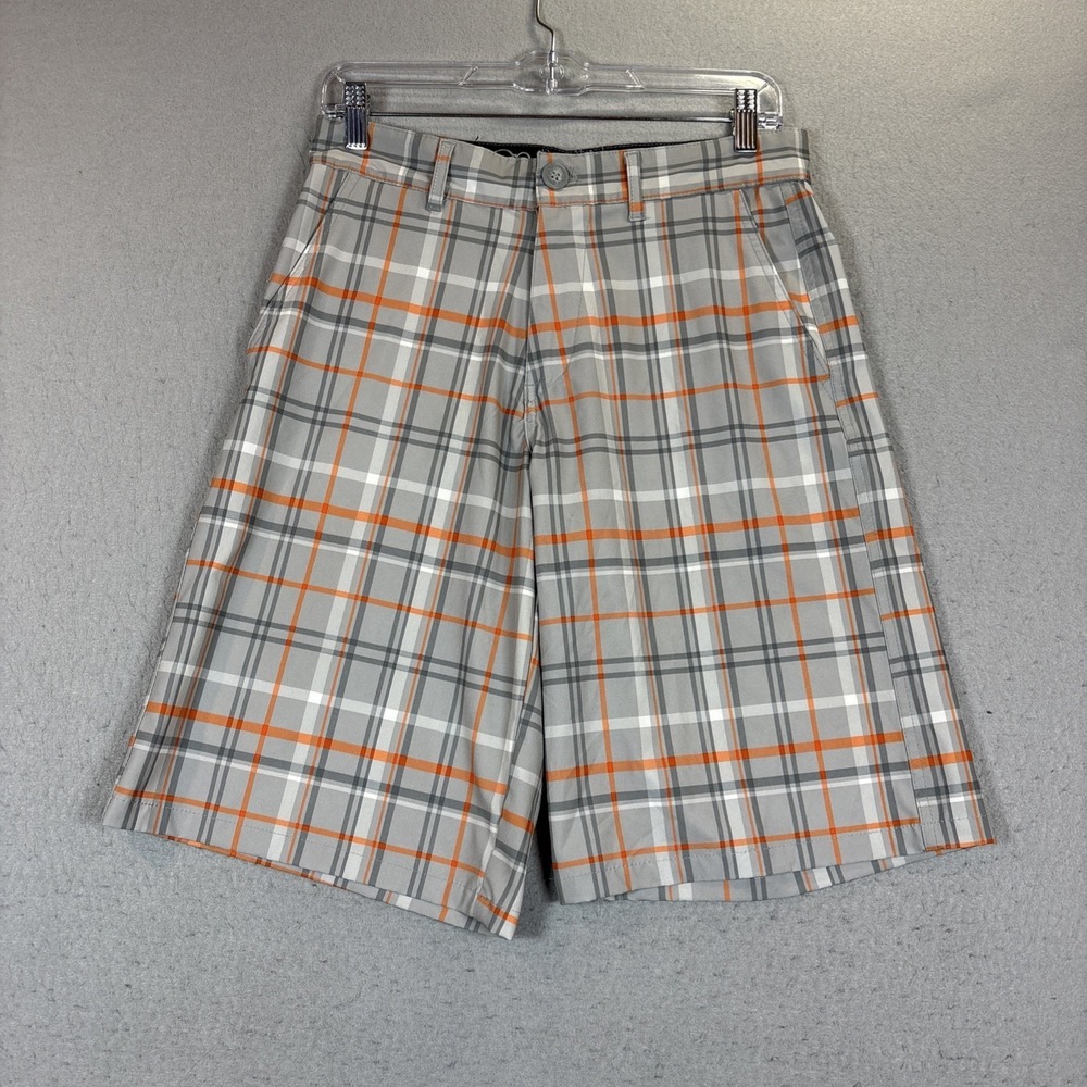MEN'S OP flex 4 Way Stretch OP Flex Ocean Pacific Shorts size 28 Gray Plaid